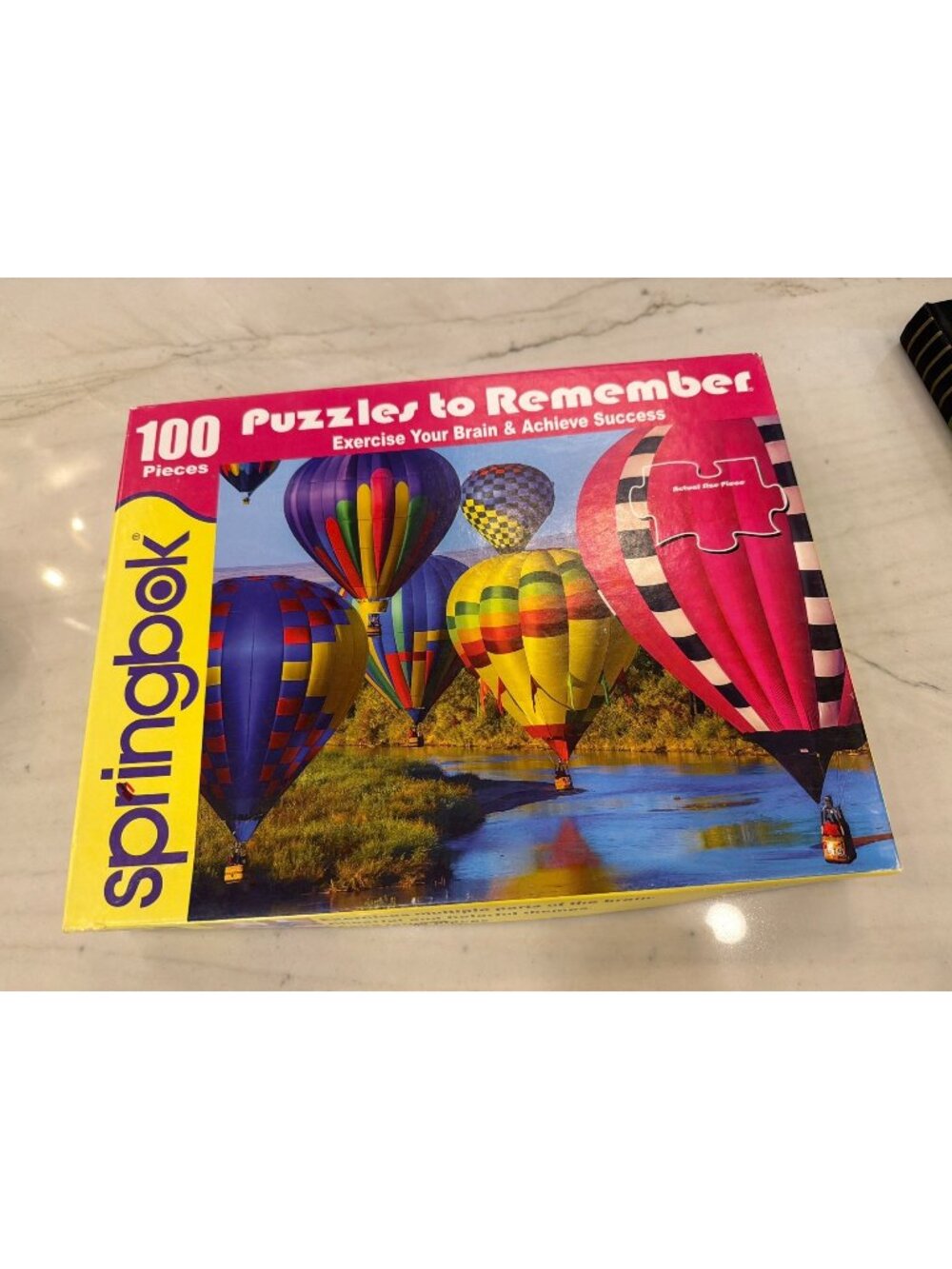 Springbok "Take Flight" 100-Piece Puzzle Hot Air Balloon Theme Exercise Your Bra